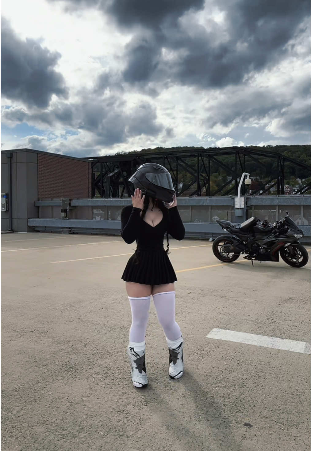 Little dancy (I didn’t wear this off the lot🫶) #foru #fyp #trend #motorcycle #biker 