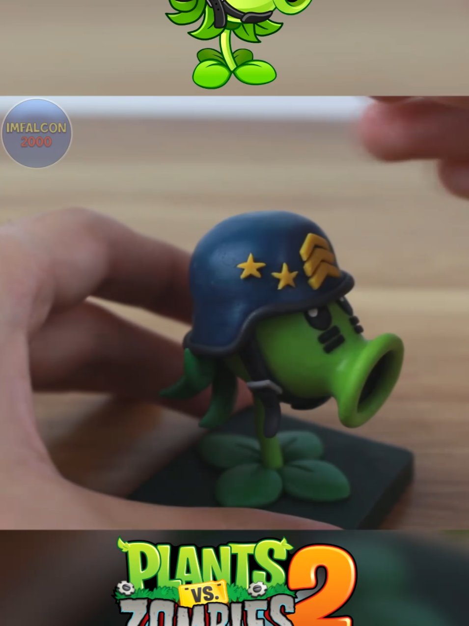 Creando a MEGAGUISANTRALLADORA con plastilina #plantasvszombies #pvz2 #art #Viral #artist 