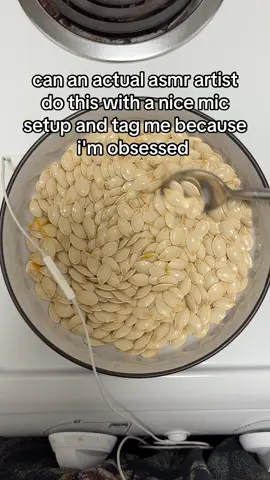 these slightly wet pumpkin seeds have me going 😋 #asmrsounds #halloweenasmr #asmrtriggers #pumpkinseeds #asmrfood 