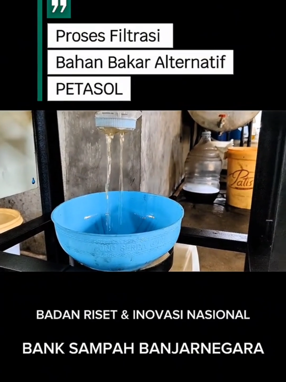 Proses pemurnian bahan bakar alternatif dari sampah plastik bernama PETASOL menjadi bahan bakar diesel (TANPA CAMPURAN ETANOL) di workshop bank sampah banjarnegara #pertamina #etanol #solar #cumidarat #cumidaratdiesel #bahanbakaralternatif #pengolahansampahplastik #sampahplastik #patwal #paspampres #ambulance #bensin #shell #vivo #spbupertamina #spbushell #spbuvivo  #banksampah #solarbusuk #fyp @Khemkorner 
