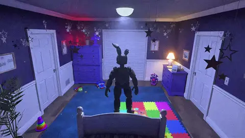 He did it to himself (kinda hard to see him on the last note in the kitchen. But he’s sitting on a chair in the back right 😭. Reposting it since I decided to add noise this time! Springtrap model by @Novabandito! House by Justie!) #fnaf #fivenightsatfreddys #springtrap #williamafton #fyp 