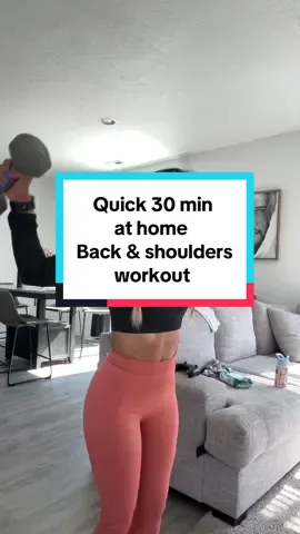 Back & shoulders day! no gym needed! Just 30 mins, 4 sets of 12 & a few dumbbells 💪🏽  Feel that burn & sculpt from home! While the babies are napping and the older kids are at school you can get this done!  Workout outfit @Gymshark @Gymshark Women  @PowerBlock  #athomeworkout #backandshoulders #dumbbellworkout #fitfromhome #momsthatlift 
