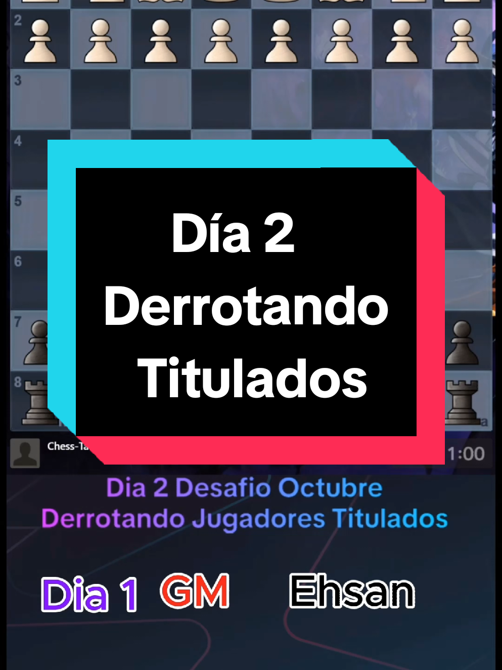 día 2 derrotando jugadores titulados #ChessTactics128 #titulados #chesscomes #derrotandotitulados #desafio #ajedrez  D. @Óscar 
