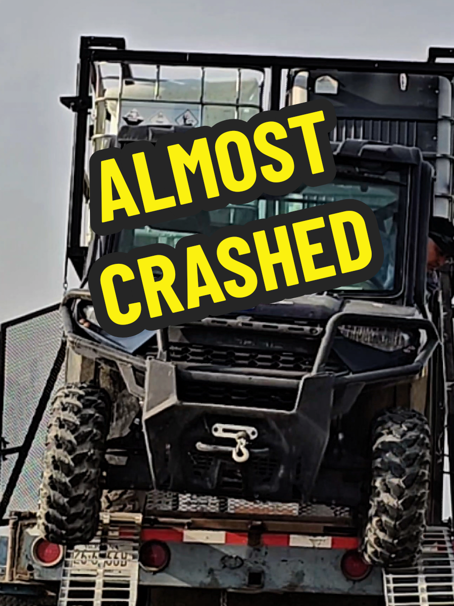 I didn't realize I almost crashed until watching the video.  Loading the Ranger so I can move to another field.  #farm #farmlife #atv #equipment 