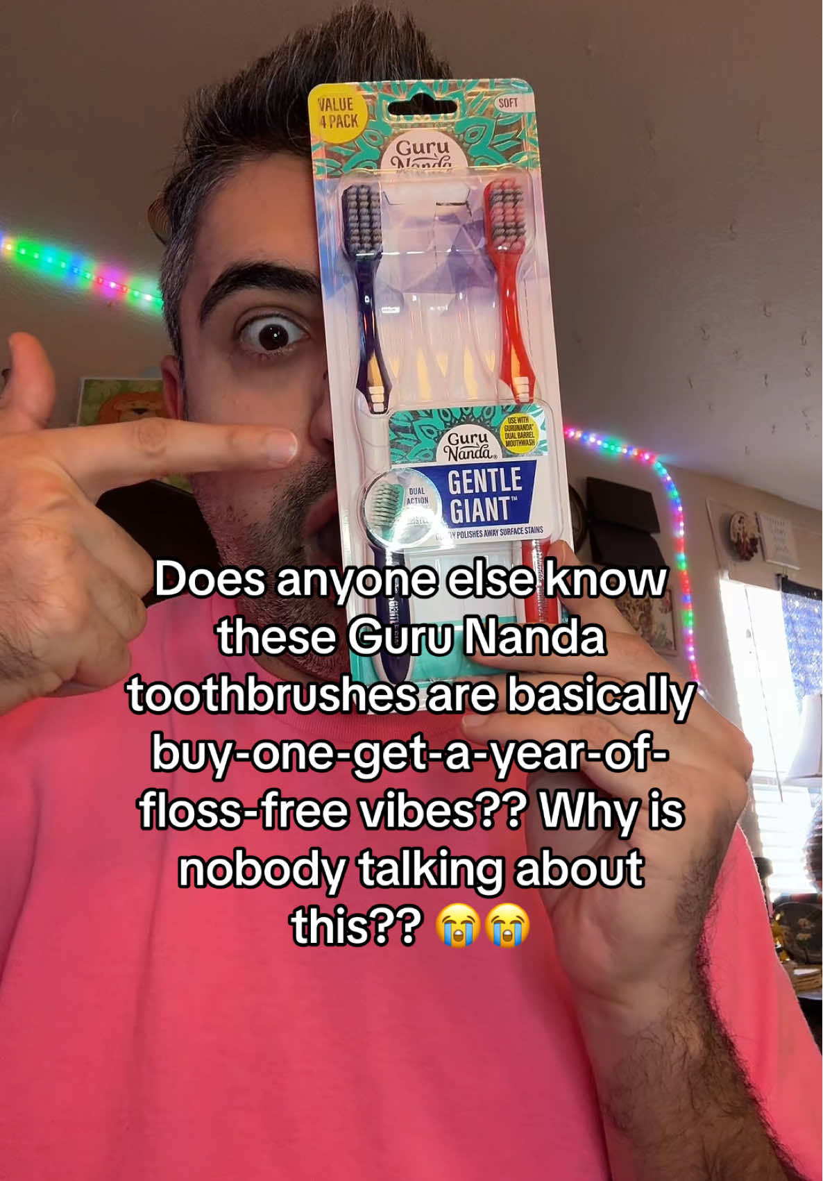 Once you try this, regular toothbrushes feel illegal 😭  Four in a pack = a full year of fresh breath and zero excuses. 🪥✨ #GuruNanda #Flossing  #SmileCare #TikTokShopCreatorPicks #tiktokshopfalldealsforyou 