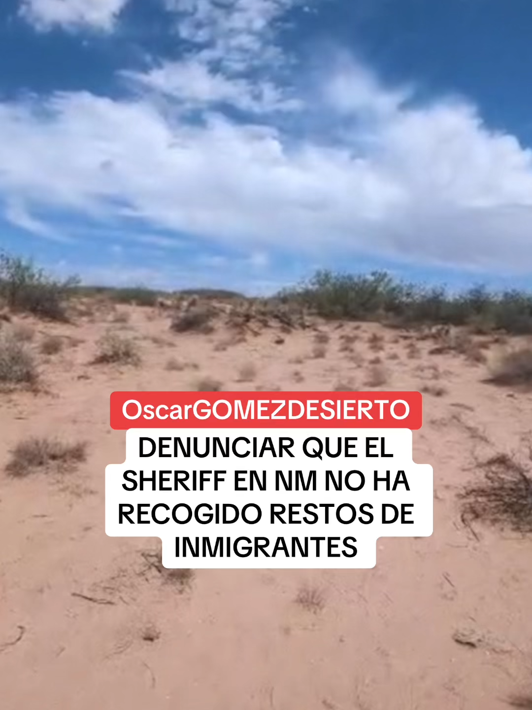 Organizacion que busca restos de inmigrantes denuncia  que el Sheriff del condado Doña Ana no ha recogido restos de inmigrantes en multiples ubicaciones en el desierto de New Mexico. ya contactamos a dicha oficna y estamos esperando  su respuesta a estas acusaciones.