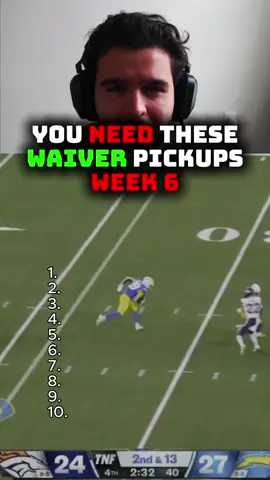 WEEK 6 MUST ADD WAIVER WIRE PICKUPS #fantasyfootball #nfl #fantasyfootballtips #fantasyfootballadvice 