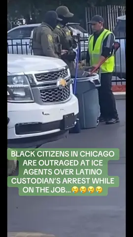 A Chicago resident was arrested in the parking lot at his job while performing his job duties, while bystanders protested in disbelief! #ICE #raid #chicago #trump #protestors 