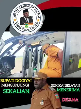 Bupati Dogiyai,Yudas Tebai kunjungi Distrik Sukikai selatan guna  mendengarkan Aspirasi masyarakat. SUKIKAI SELATAN - Bupati Kabupaten Dogiyai,Yudas Tebai,S.Pd.,M.Si yang didampingi oleh Kepala dinas BPBD Kabupaten Dogiyai, Mathias Goo,S.IP dan Kepala Distrik Sukikai Selatan,Yoseph Kidou pada Senin & Selasa,06 - 07 Oktober 2025 mendarat di Bandara Okaito, Kampung Unito, Distrik Sukikai Selatan, Kabupaten Dogiyai. Di Distrik Sukikai Selatan ini rombongan Bupati Dogiyai menggunakan Helikopter selama satu jam stengah  melewati perbukitan hutan produksi,Kaki Gunung,Lembah menyurutkan niat Bupati Yudas Tebai untuk melayani,memberikan Bama, Langsung mendengarkan Aspirasi masyarakat distrik Sukikai Selatan dan mengunjugi beberapa fasilitas umum Seperti Kantor distrik,Puskesmas, Sekolah dan Lapangan terbang.pantauan media Ini,masyarakat Sukikai selatan Senyum,bangga dan gembira pun tercermin dari wajah ratusan anak, masyarakat dan tokoh-tokoh yang menerima kunjungan kerja Bupati Dogiyai tersebut. Bupati Dogiyai dan rombongan setelah tiba di bandara Okaito Sukikai Selatan, masyarakat dan semua Tokoh yang ada di Sukikai selatan menjemput dengan Memakai pakaian adat dan budaya mereka disana dengan hati dan wajah yang gembira. Selanjutnya,Masyarakat mengarahkan Bupati dan rombongan ke Rumah Mes untuk menyampaikan Aspirasi dan keluhan mereka yang selama sebelumnya tidak pernah sampaikan kepada pemerintah Dogiyai.karena mereka rasa bupati Yudas Tebai datang menginjak kaki di Distrik Sukikai selatan adalah pertama kali menginjak kaki sebab bupati-bupati di Dogiyai sebelumnya tidak pernah kunjungi Distrik Sukikai selatan.sehingga kesempatan itu juga masyarakat mengaduhkan dan menyampaikan aspirasi yang terpendam dalam benak pikiran mereka sebelumnya. Usai dari Masyarakat Sukikai selesai menyampaikan Aspirasi, Bupati Dogiyai merespon dengan Positif semua aspirasi yang disampaikan oleh semua masyarakat Distrik Sukikai selatan. 
