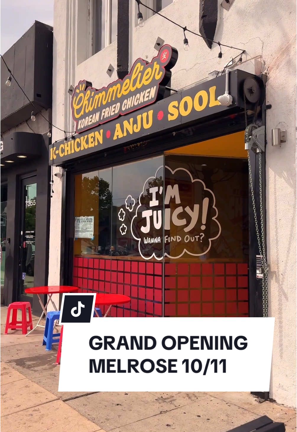 🚨 It’s official — Chimmelier is opening its doors this Saturday, October 11 at 11AM! We’re kicking things off with FREE K-Chicken Burger Juniors 🍔 for the first 50 guests, plus giveaways like gift cards 🎁, merch 👕🧢, and raffle prizes 🔥. Bring your appetite, bring your crew, and let’s make this grand opening one for the books. 🍗✨ 7363 Melrose Ave #grandopening #koreanfriedchicken #friedchicken #wings #lunchideas