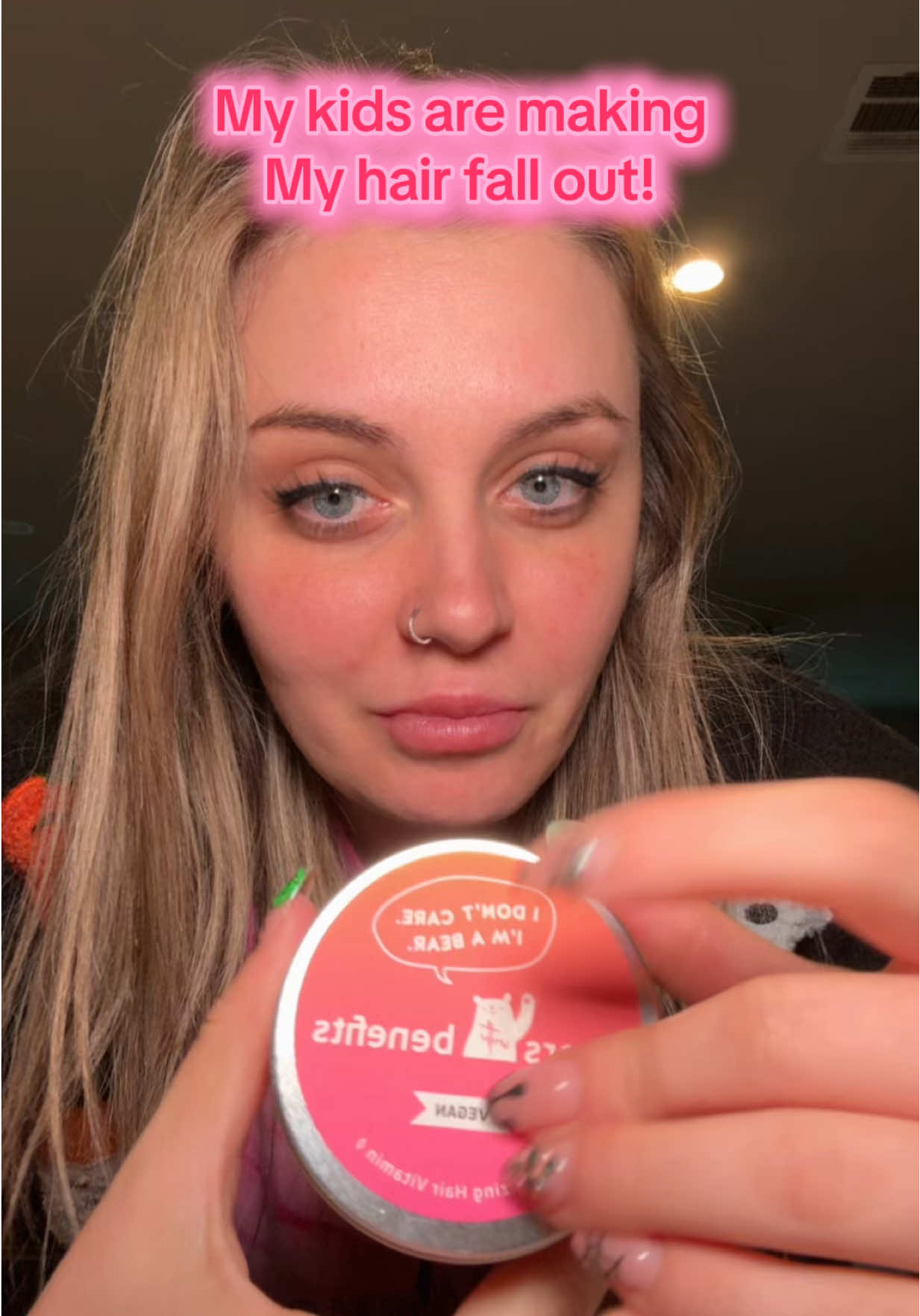 My kids are making my hair fall out, so I found a solution @Bears with Benefits US #biotingummies #postpartumrecovery #postpartumhairloss #hairlosssolutions 