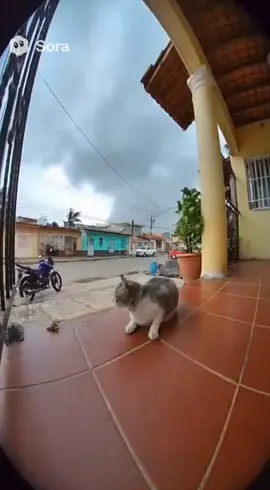 gato captado en camara es absorbido por un tifon de manera abrupta 😼 #catsoftiktok #cat #gato #funnyvideos 