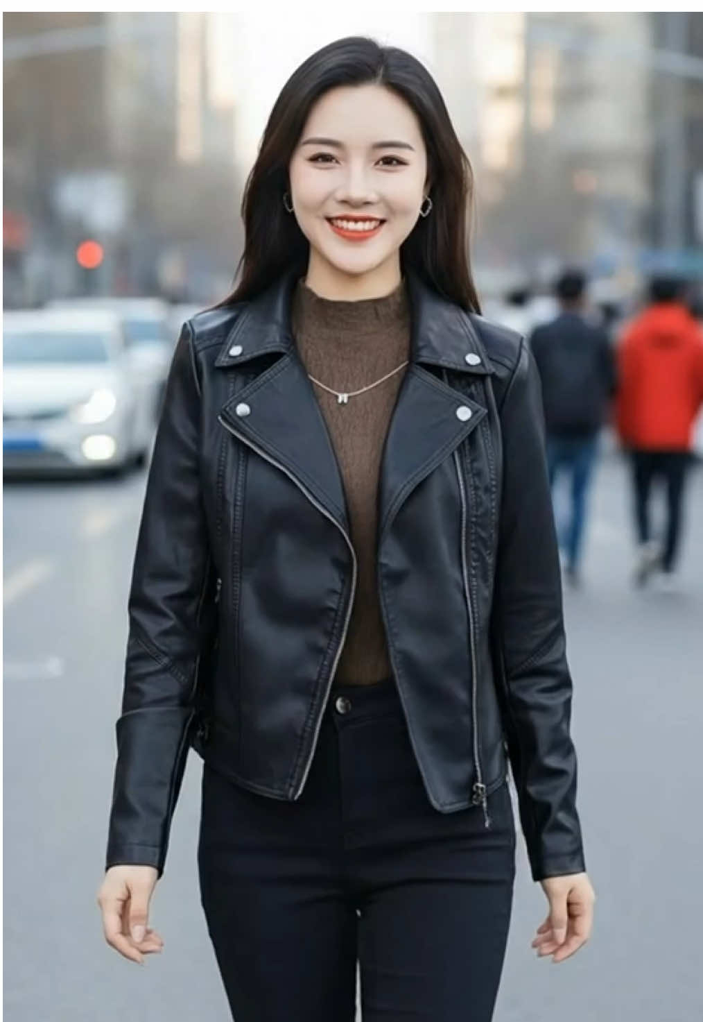 Áo Da Nữ Cổ Bẻ Cá Tính Quảng Châu cao cấp. #aodanuquangchau #thoitrangmuadong ##foryou#fyp#hottrend#phoidoxinh#thoitrang#OOTD#phongcach#outfitldeas#trending 