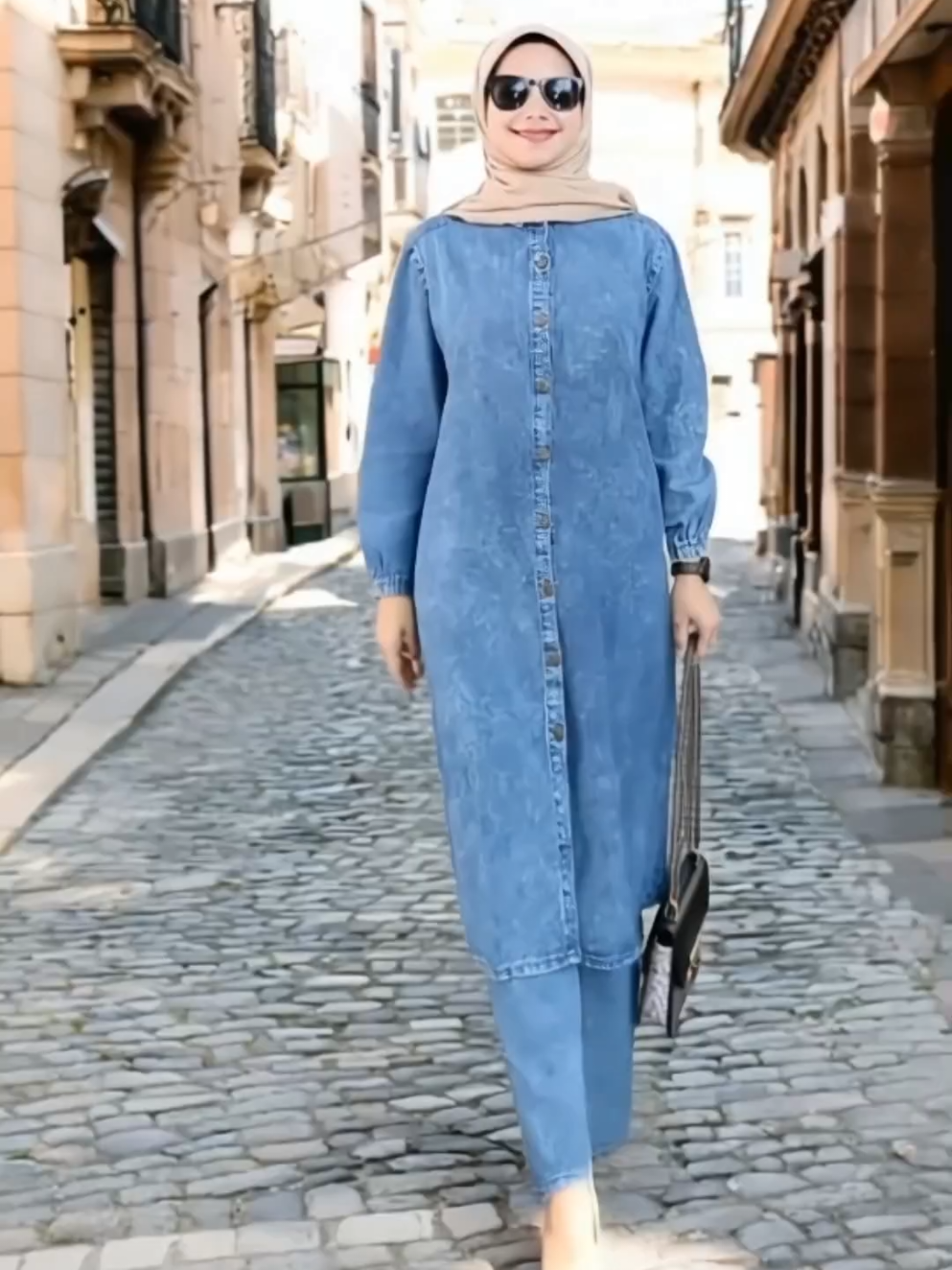 Jasmin stelan jeans modis Panjang Kulot Atasan tunik Wanita Muslim Bawahan #stelanwanita #stelanjeans #stelanmodis #kulotjeans #tunikjeans 