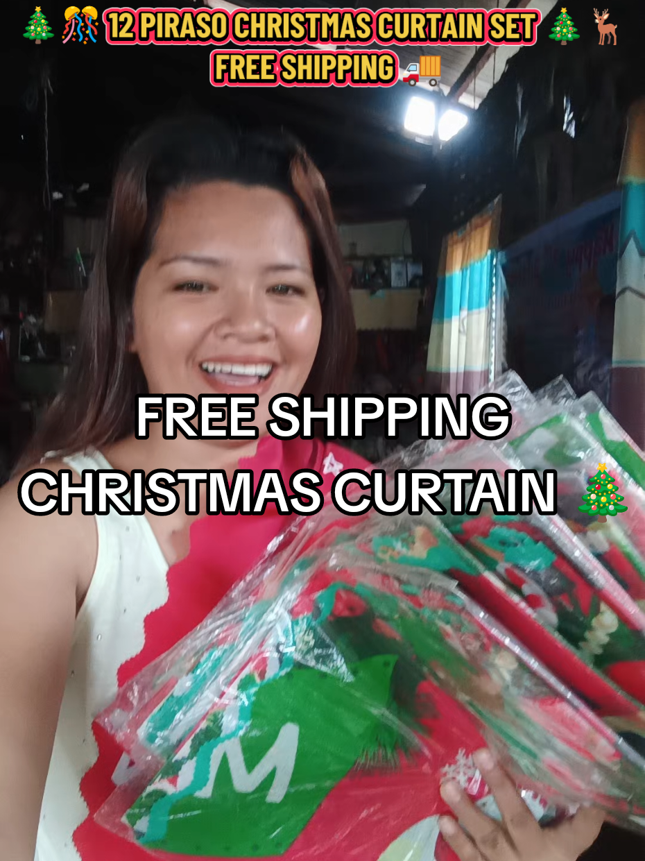 FREE SHIPPING CHRISTMAS CURTAIN SET.. #homedecor #curtain #christmascurtain 