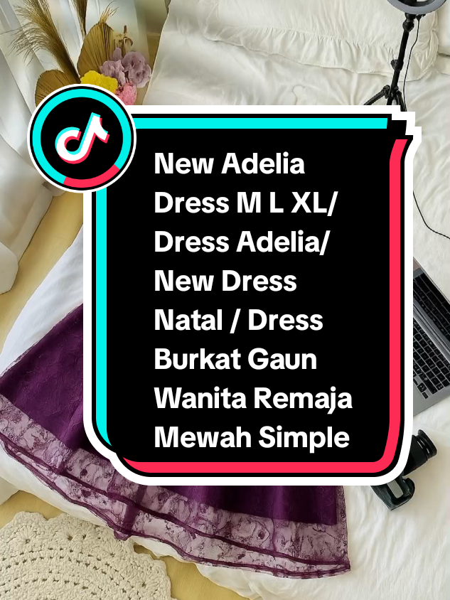 New Adelia Dress M L XL/Dress Adelia/ New Dress Natal / Dress Burkat Gaun Wanita Remaja Mewah Simple#dress #dressburkat #dressnatal #fashion #fypシ 