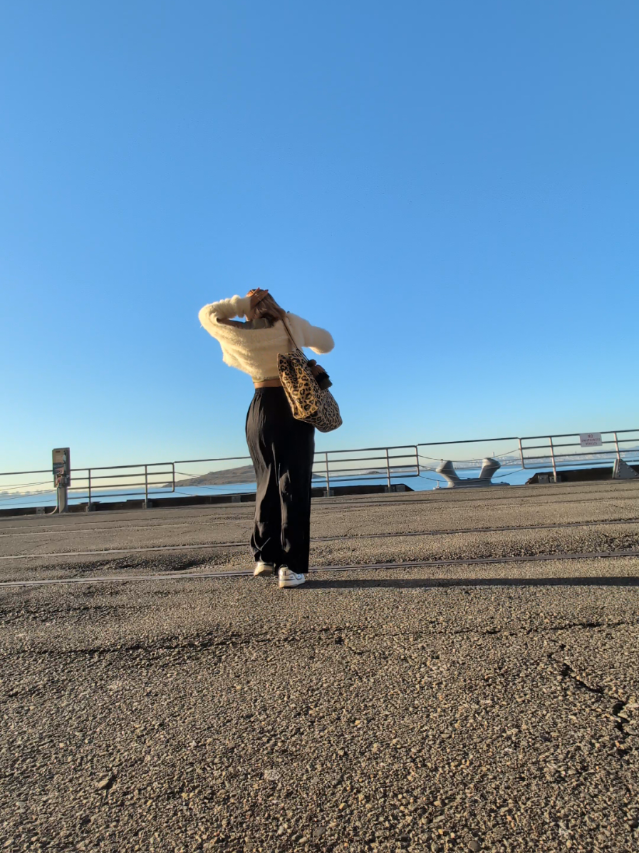 missed the @San Francisco Ferry by a minute and did a quick fit check 💅🏽🤭🤭  pants from @asos so comfy ✨  top from @sundaybest + cardigan from @YesStyle and bag from @America & Beyond ⭐️  #fitcheck #silverlining #sfbayarea #littlejoys #fallinsf 