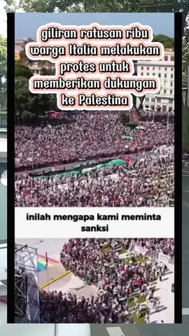 warga italia memberikan protes untuk dukungan palestina