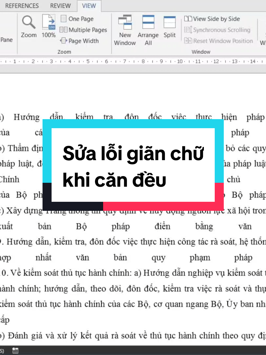 Sữa lỗi giãn chữ khi căn đều #Chinhsuaword #fixword #LearnOnTikTok #MeoWordSinhVien #xuhuong 
