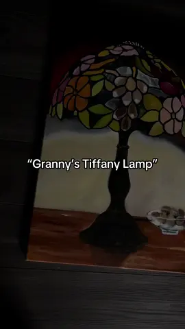 My granny’s Tiffany lamp is still on but she’s gone 🥺 “Granny’s Tiffany Lamp” 18x24 My grandma had like 16 Tiffany lamps and crystal bowls full of walnuts and those soft white mints that I’d often take to many of. My grandmas Tiffany lamp may still be lit in someone’s home but my granny is not home .  #painting #art 