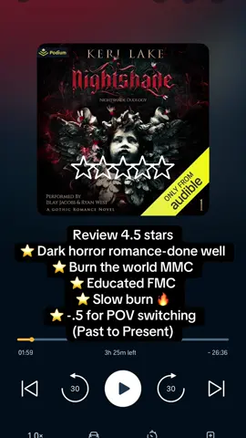 I am growing to Love Keri Lake so much! Her gothic romance is just spot on. I found her with Nocticadia and I regret nothing - will always read her. I started book 2 immediately!!! 🔥 4.5 stars. Dark gothic romance with mystery, lore, gore, and sweet slow burn romance! I would recommend this book to anyone! I will be buying this to have a physical copy on my self! My ONLY negative was the POV switching as soon as I would get vested, comfortable- it would switch. I know why this was done but hated it all the same. MUST READ @KeriLake #BookTok #darkromance #goth #mustread 