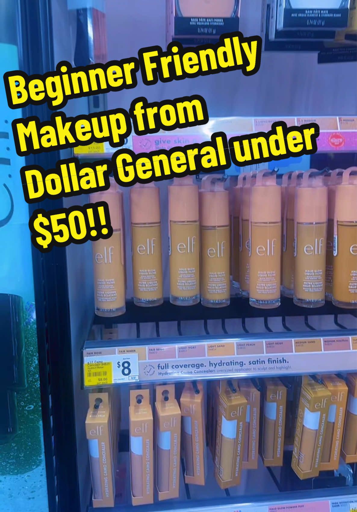 Dollar General has everything you need to do a full face now! Get everything for under $50 @Dollar General #beginnermakeup #maybeline #elf #dollargeneral #makeup 