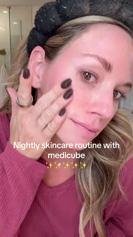Nightly skincare routine with @medicube global to get glass skin! #skincare #medicube #beautyfinds #glassskin 