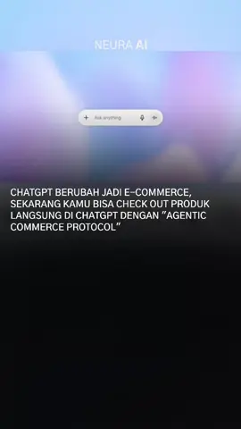 OpenAI memperkenalkan fitur Instant Checkout di ChatGPT melalui integrasi dengan Stripe’s Agentic Commerce Protocol. Fitur ini memungkinkan pengguna melakukan pembelian langsung dari merchant di platform seperti Shopify dan Etsy tanpa perlu keluar dari ChatGPT. Inovasi ini menjadi langkah strategis dalam menggabungkan kemampuan percakapan AI dengan ekosistem e-commerce, menghadirkan pengalaman transaksi yang lebih efisien, personal, dan terintegrasi dalam satu antarmuka cerdas.  ( 🎥 : @openai  )  Follow Neura AI untuk edukasi dan AI insight ekslusif lainnya⚪ #ai #neuraai #edukasi #Tech #aitips #artificialintelligence #aiinsight 