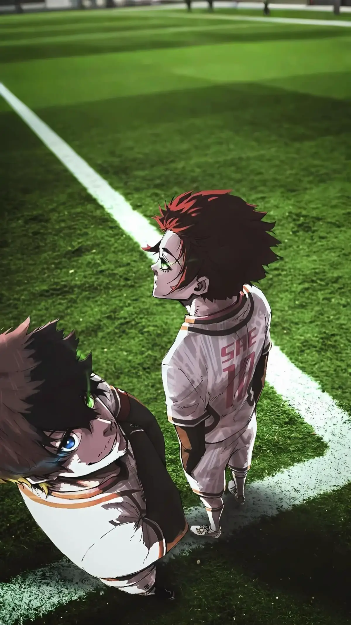Since a young age, Sae has been cold, blunt, and serious. He has only ever cared about becoming the best Midfielder in the world and has only had time for things that get him closer to his goal. Sae can also be arrogant and condescending, looking down on others even if they are older than him and wield organizational authority. He is egotistical in his football play but has shown to be able to restrain himself and play his position, not trying to outshine others unnecessarily. Sae is prideful as a football player, looking down on Japanese football and all who participate in it. Sae states that he would much rather die or play in Europe with a bunch of college students than play in the J-League or play on the Japan National Team. He is very confident in his skills and wholeheartedly believes that nobody in Japan is worthy of his skills as a teammate. He dislikes the fact that he was born in Japan, saying things like he was simply born in the wrong country. Though Sae is a difficult person, he is not impossible to work with. He, out of pure interest, decides to stay in Japan on a whim after hearing about the Blue Lock Project and even joins the Japan U-20 for the match against the Blue Lock Eleven. But when his interest is satisfied, he has no problem abandoning those he deems unworthy of his time. Despite Sae's arrogance, he does not mind staying in his role as a midfielder and key passer. During the Japan National Representative match, Sae gave the Japan U-20 forwards every opportunity to score, and only after repeated failures did he decide to score himself. After the game between Japan U-20 and Blue Lock Eleven, Sae is not above admitting when he is wrong, as he tells Rin that he was wrong about Japan; they are capable of creating good strikers and that their football can still change. During Rin's past, Sae is shown to be much friendlier, more caring and loving towards his brother. He even took responsibility for Rin destroying his toys. Sae was concerned when Rin said he wanted to fight a stronger opponent, destroy them and die. #sae #anime #bluelock #manga #wallpaper #ios26