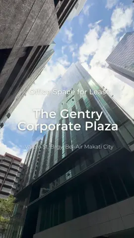 Workspaces for Lease | The Gentry Corporate Plaza Gentry Plaza is a LEED Certified, Grade A, 23-storey office building developed by Alveo Land, located along Salcedo Village, Makati City. 📍 The Gentry Corporate Plaza | Valero St. Brgy Bel-Air, Makati City Floor available: 23rd Flr (Penthouse Unit): 2,085 sqm 📞Start With Us | +63 905 439 3715 #BuildingListing #workinph #OfficeSpacesPH #LeaseWithUs #RealEstatePH    
