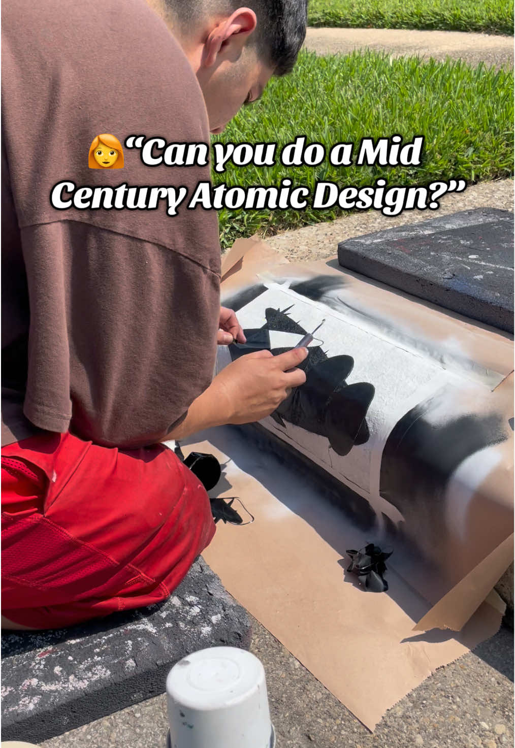 How did we do? It was our first mid century atomic design.  #freshlook #fyp #viral #curbappeal #curbpainting 