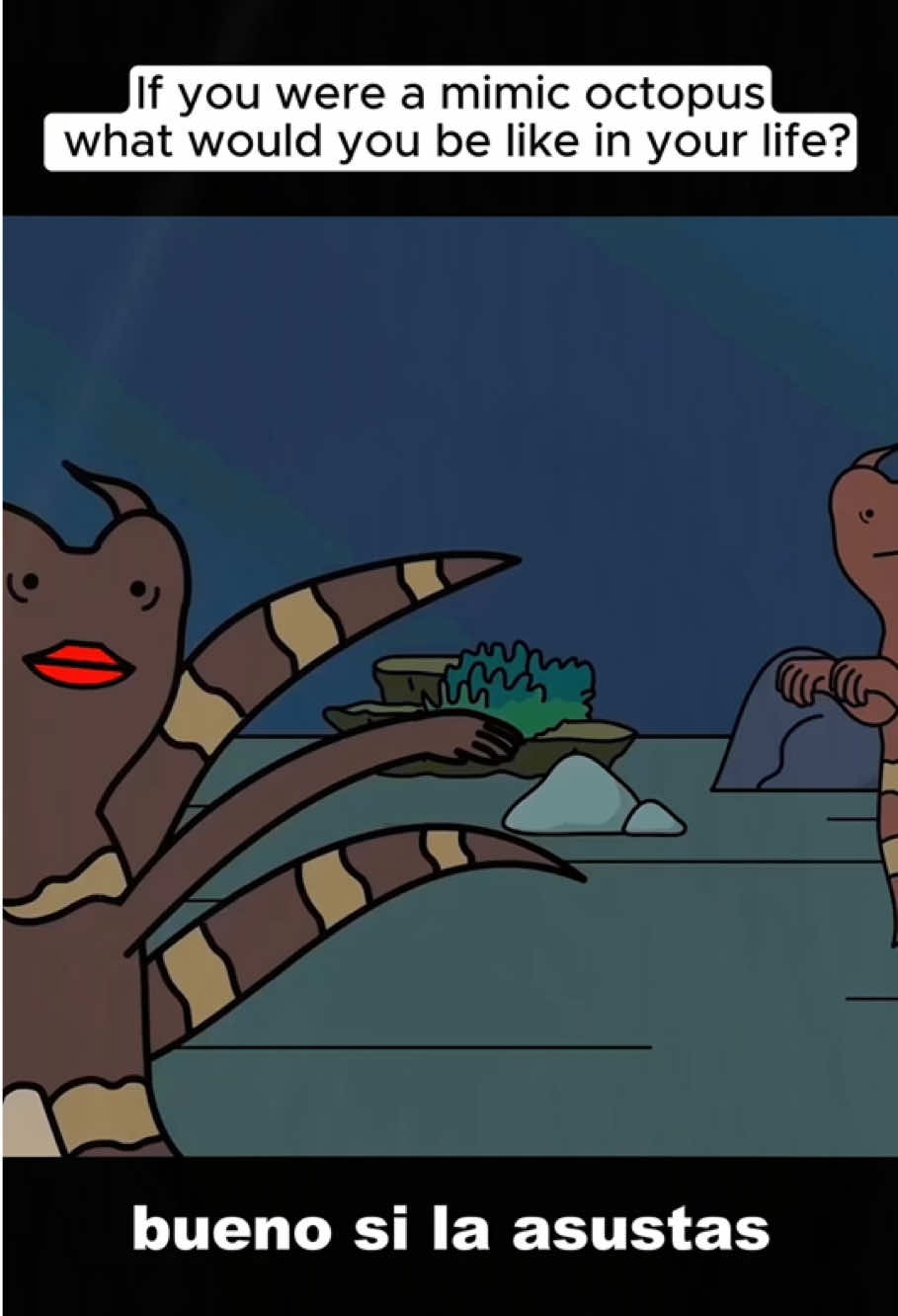If you were a mimic octopus what would you be like in your life? p6 #animals #Foryou #Friendship #Us #fyp #octopus