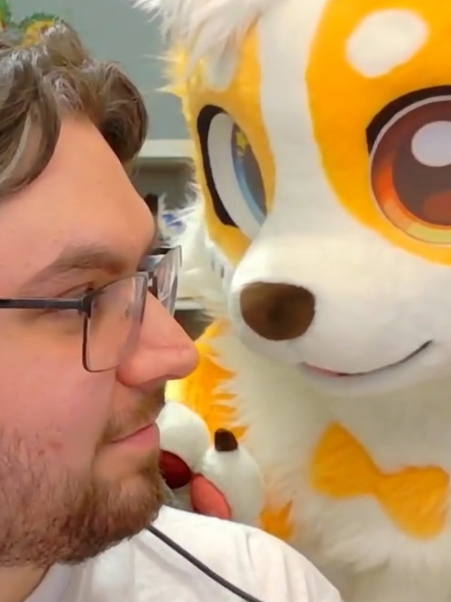 I let my partner try on my FURSUIT 🐶 #vtuber #vtube #furry #twitchstreamer #furrytiktok #twitch #highlights #furries #corgi #corgicam #comedy #funny #viral #dog #streamer #facereveal #fursuit #fursuiter #fursuiting #fursuitersoftiktok