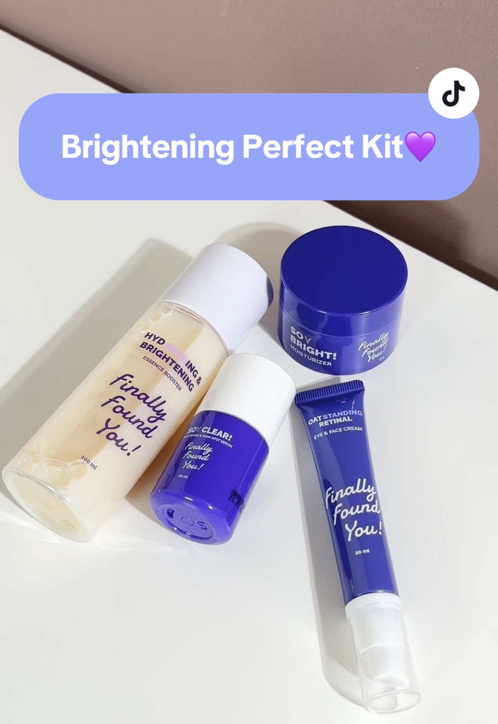 Beli bundle Brightening Perfect Kit bisa FREE eye cream loh!🤩 Check out bundlenya sekarang juga!💜 #FinallyFoundYou #FinallySimple 