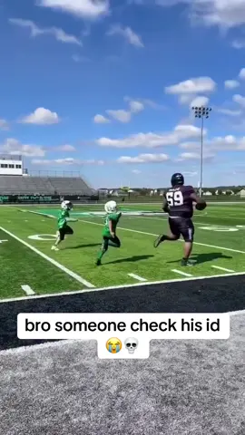 Need to see his birth certificate asap 😂😩 (via bighitslive/ig) #football #viral #footballtok #fyp #littleleague 