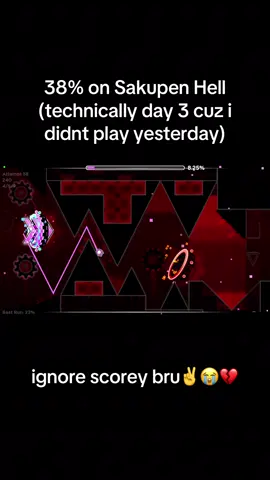 ngl playing from 0 sucks but at least i got a new best from 0 @Scorey ✝️ thanks for the generational clip✌️🥹 #sakupenhell #geometrydash #extremedemon #geometrydashdemon 