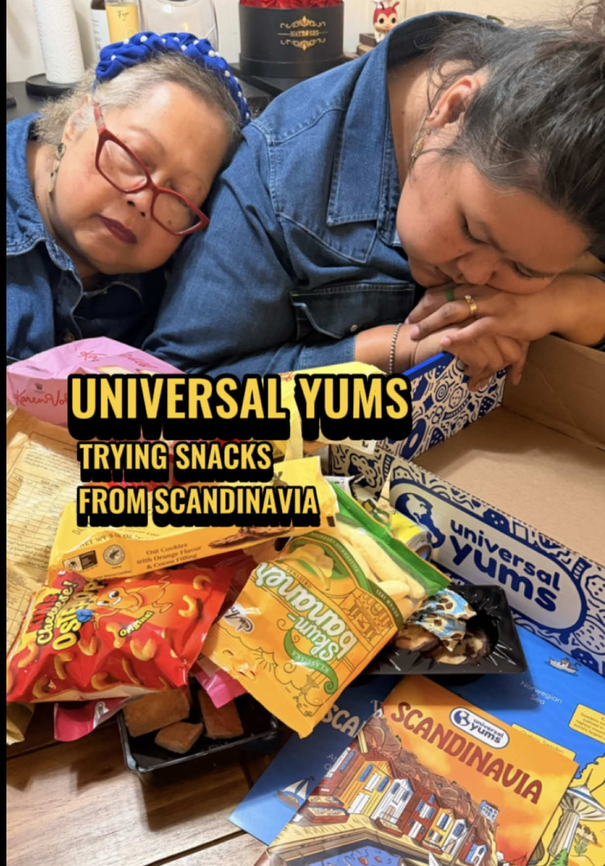 Trying snacks from Scandinavia. @Universal Yums  