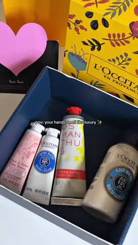 L’Occitane gift set that looks this good and smell even better ✨ Perfect for gifting or self-care days 💛 #loccitane #loccitaneenprovence #handcream #SelfCare 