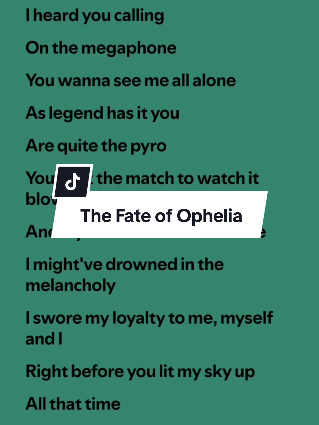 The Fate of Ophelia lyrics by Taylor Swift  #taylorswift #thefateofophelia #fyp #lyrics #music_lyrics1594 