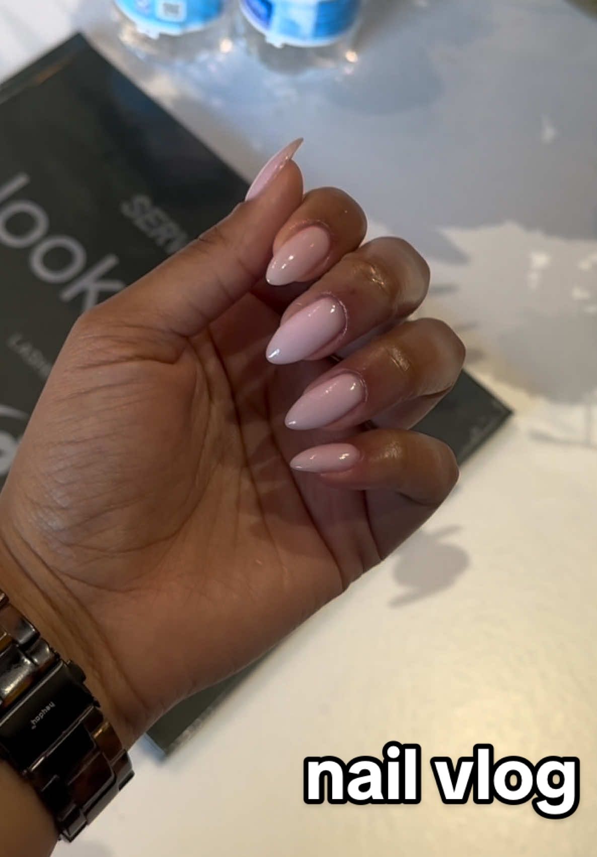 Visited @look.at.me.sf — today for a beautiful Russian mani, check them out if you want perfect nails like me 💅🏽✨ #russianmanicure #nailvlog #nailinspoblackgirl #fyp 
