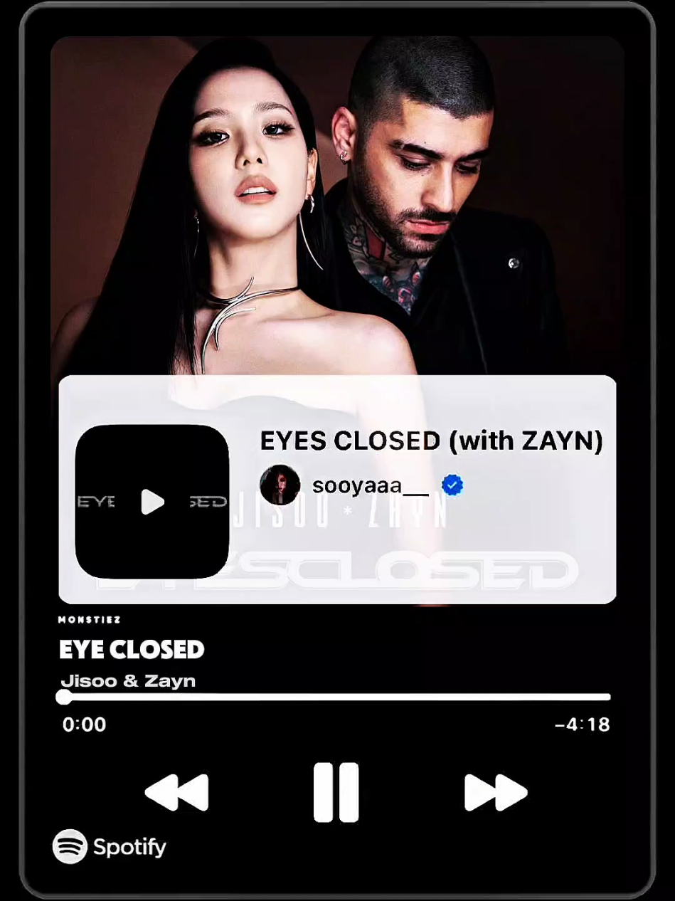 JISOO - EYES CLOSED (with Zayn) #creatorsearchinsights #jisoo #zayn #eyesclosed #song 