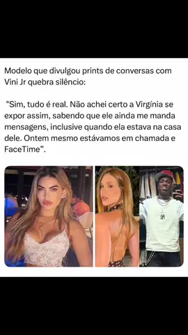 Modelo que divulgou prints de conversas com Vini Jr quebra silêncio:   