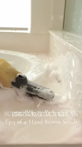 SUPER SUDSY TUB CLEAN✨Ep.3 of 4: Hand Broom Scrub I’m still loving this broom attachment as a scrub brush for the tub. It does such a good job cleaning. It creates such great suds too!!  There’s no deep cleaning without a brush or scrubby sponge. I have to get into all the nooks and crannies.  It’s been hours and the bathroom still smells so fresh and fruity!! Idk y’all, I’m in this weird overly soapy mood with my videos. So buckle up for the the crazy suds coming. I’ve got a lot planned 🥹 One more episode in this series! If not tonight, in the morning. I’ve been posting 7-10 videos per day the last few days and this mama is tired.  PRODUCTS USED:  House of Fab Pomegranate  Ajax Grapefruit dish soap  Cif Original scent  #bathroomcleaning #bathroomclean #cleaningmotivation #CleanTok #asmr 
