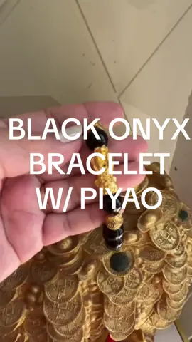 Piyao (or Pixiu) as a mythical Chinese creature known for attracting wealth and warding off negative energy.  onyx is a protective stone that promotes emotional balance, inner strength, and self-confidence, complementing the Pixiu's protective qualities. #piyao #onyx #luckycharmbracelet 