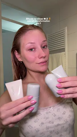 night time skincare routine 🕯️🧸☁️ day four of the @rhode skin to glow mini kit transformation series!! #rhode #rhodeskincare #skincare 