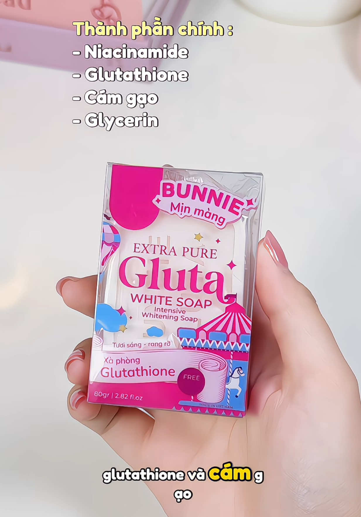 Xà phòng tắm trắng Glutathione - soap tắm trắng da Bunnie #xaphongtamtrang #xaphongtrangda #xaphongglutathione #xabongtamtrang 