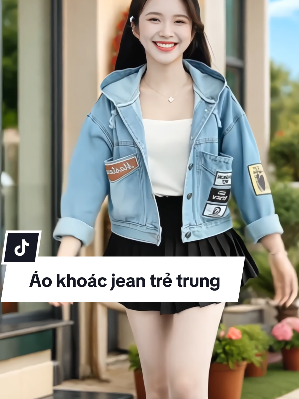 Áo khoác jean nữ phối hình thêu phong cách trẻ trung #aokhoacnu #aokhoacjean #aojeannu #aojeanxinh #xuhuong 