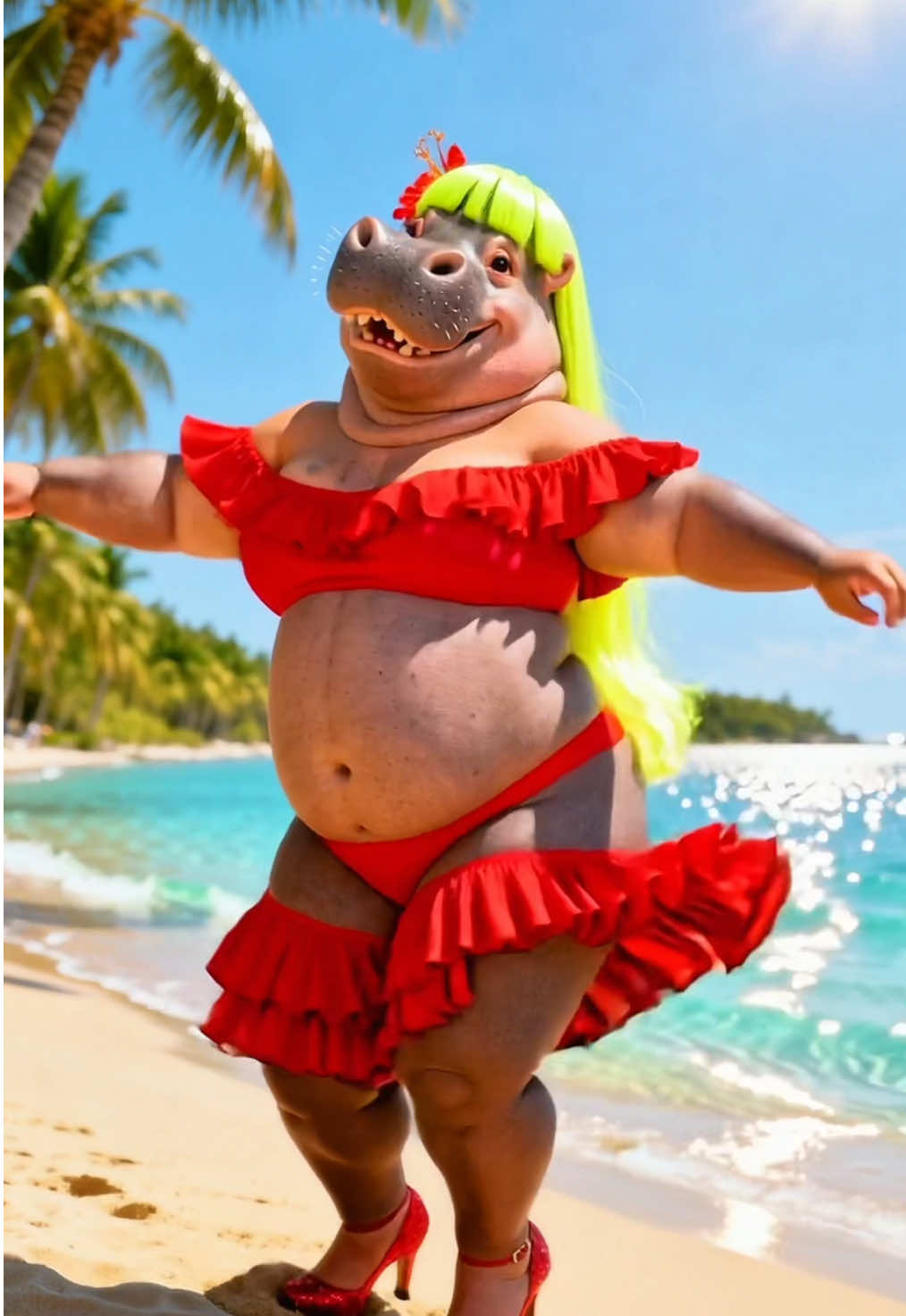 Belly dancing at its finest ❤️🤣 What was your fav outfit? Let me know below  Follow for daily heartwarming and joyful ai animal videos!  #cuteanimals #comedyvideo #funnyvideos #dancing #fyp 
