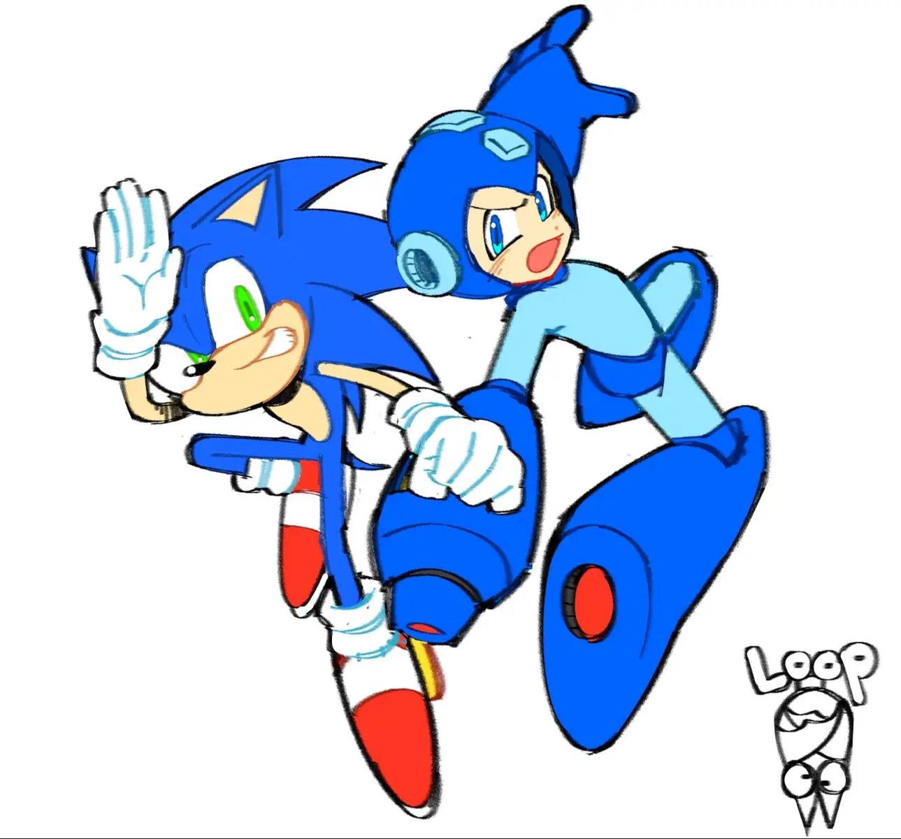 On the Mega Man train (finally). Here’s this weeks doodles~  #sonicthehedgehog #soniccrossworlds #Megaman #art #azumangadaioh 
