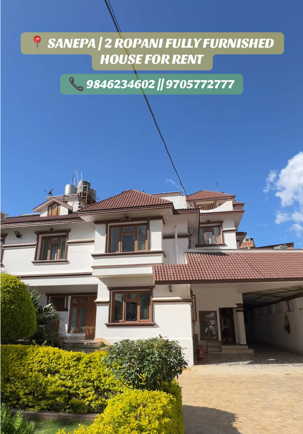 📍 SANEPA | 2 ROPANI FULLY FURNISHED HOUSE FOR RENT @ 350K 🔑 Property Highlights: 📐 Land Area: 2 Ropani 🛏 Multiple Bedrooms 🛋 Spacious Living & Dining Areas 🍳 Modular Kitchen 🛁 Bathrooms 🚗 Ample Parking Space 💧 24/7 Water & Electricity Supply 🔒 Secure & Peaceful Environment 📞 For more details or to schedule a viewing: 📱 9705772777 / 9810190950 #fyp #trending #alphaproperties #realestate #fyppage 